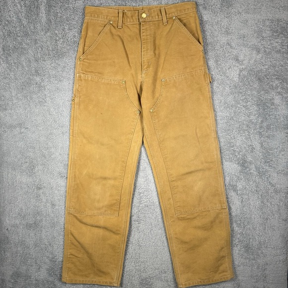 Vintage Carhartt Double Knee Pants Mens 32x32 USA Union Made B01 BRN Carpenter - Picture 1 of 13